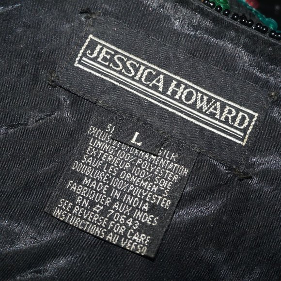 Vintage 80s Silk Beaded Sequin Jacket - Picture 6 of 10